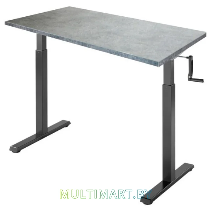 Стол для работы стоя ErgoSmart Manual Desk Compact 1360x800x36 мм (бетон Чикаго/черный)